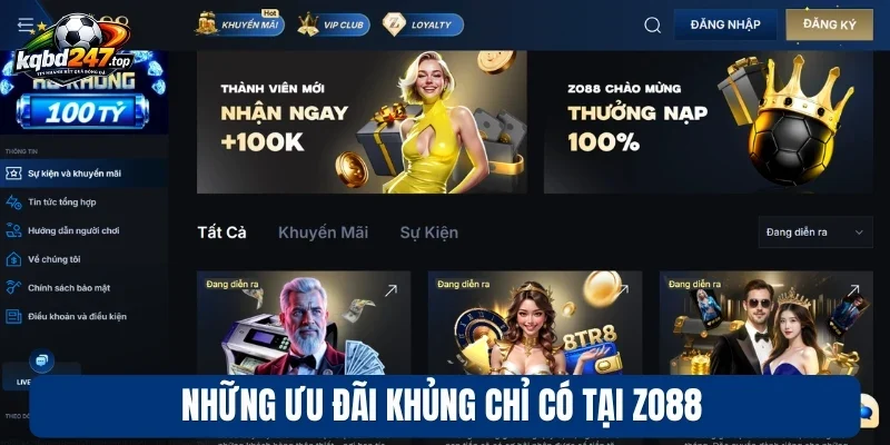 Zo88 - Nhà Cái Cá Cược Bóng Đá Hấp Dẫn, Tỷ Lệ Thưởng Cao 3 Những ưu đãi khủng chỉ có tại Zo88