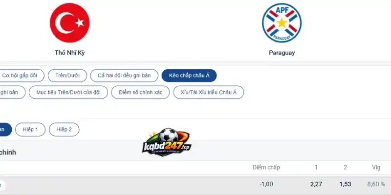 Soi Kèo Thổ Nhĩ Kỳ Vs Paraguay - Bảng D World Cup 11h00 20/06/2026 5 Tỷ lệ cược kèo chấp Châu Á trận Thổ Nhĩ Kỳ vs Paraguay