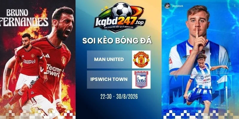 Tỷ lệ kèo Man United vs Ipswich Town - NHA, 30/8/2026