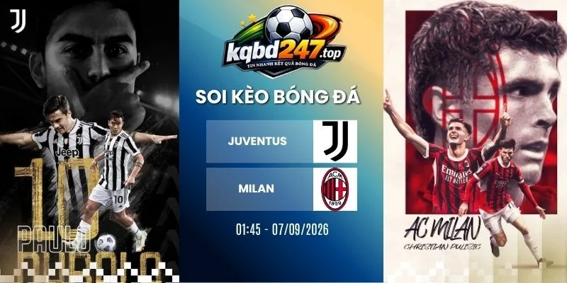 Soi kèo Juventus vs Milan - Serie A, 07/09/2026