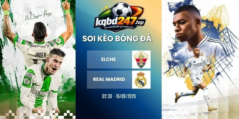 Tỷ lệ kèo Elche vs Real Madrid - La Liga, 16/09/2026